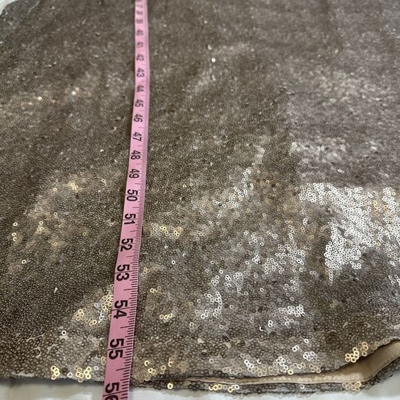 Calvin Klein Gold Sequin Off Shoulder Flutter Sleeve Gown Gathered Waist $298 - Picture 15 of 16